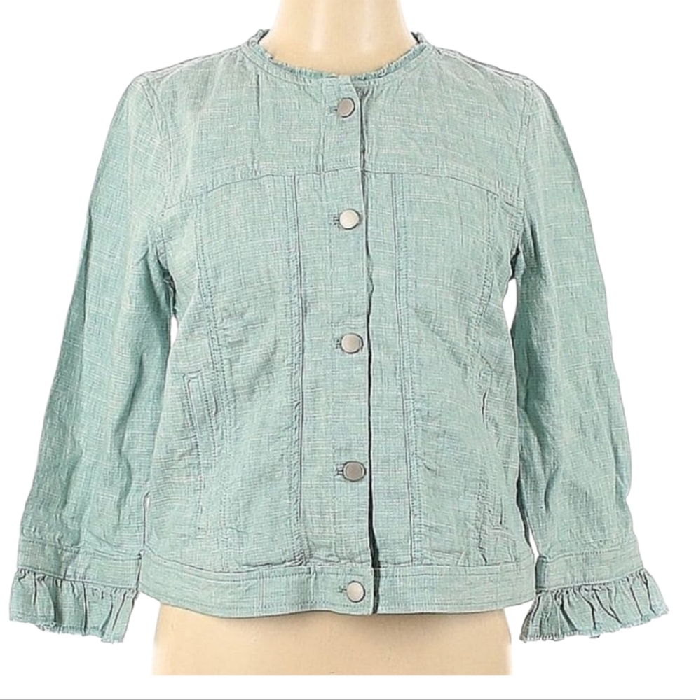 LOFT Seafoam Green Button Down Blazer M